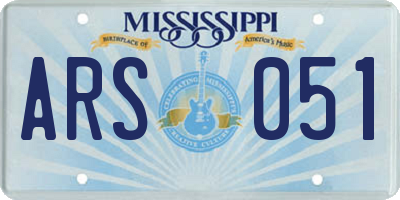 MS license plate ARS051
