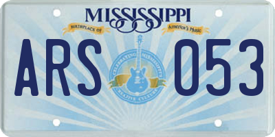 MS license plate ARS053