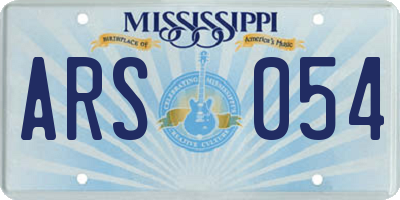 MS license plate ARS054