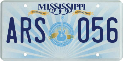 MS license plate ARS056