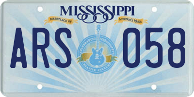 MS license plate ARS058
