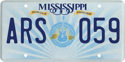 MS license plate ARS059