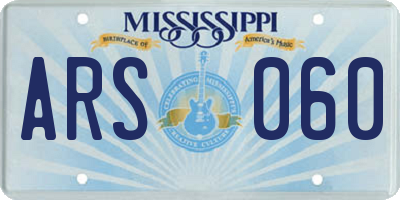 MS license plate ARS060