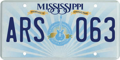 MS license plate ARS063