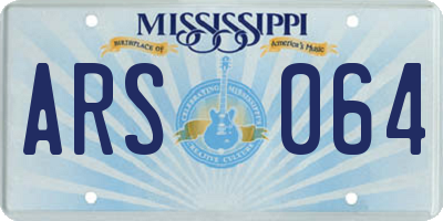 MS license plate ARS064