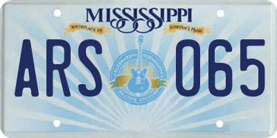 MS license plate ARS065