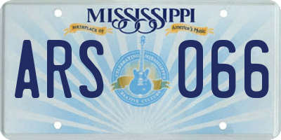 MS license plate ARS066