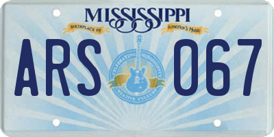 MS license plate ARS067