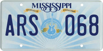 MS license plate ARS068