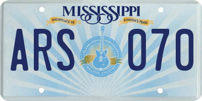 MS license plate ARS070