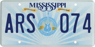 MS license plate ARS074