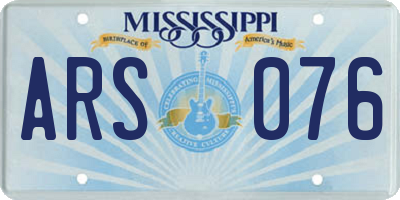 MS license plate ARS076