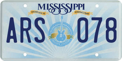 MS license plate ARS078