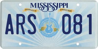 MS license plate ARS081