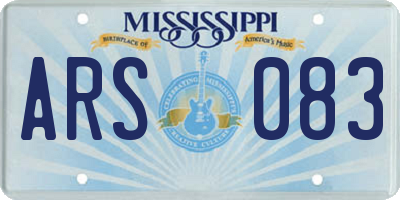 MS license plate ARS083