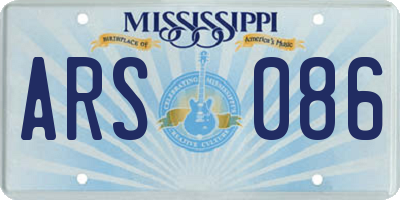 MS license plate ARS086