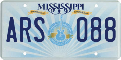 MS license plate ARS088