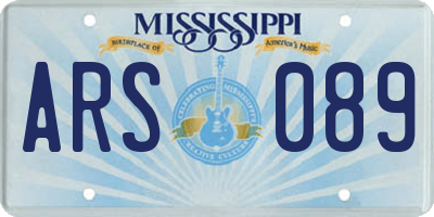 MS license plate ARS089