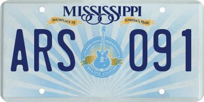 MS license plate ARS091