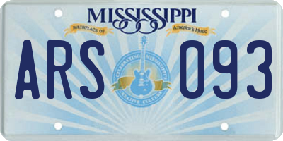 MS license plate ARS093