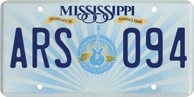 MS license plate ARS094