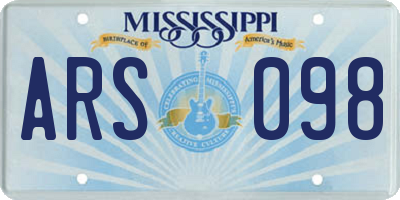 MS license plate ARS098