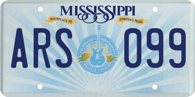 MS license plate ARS099