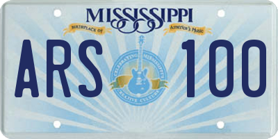 MS license plate ARS100