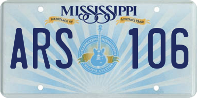 MS license plate ARS106