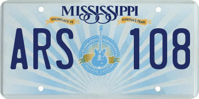MS license plate ARS108