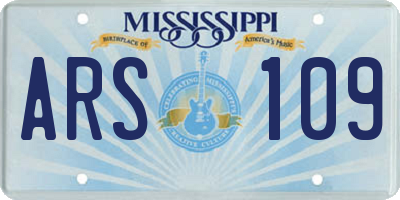 MS license plate ARS109