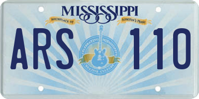 MS license plate ARS110
