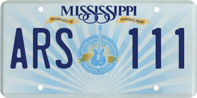 MS license plate ARS111