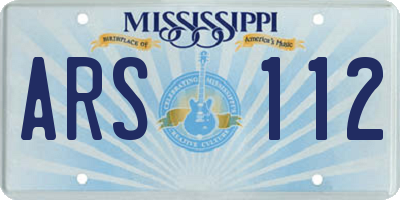 MS license plate ARS112