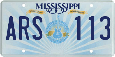 MS license plate ARS113