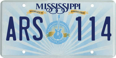 MS license plate ARS114
