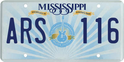 MS license plate ARS116