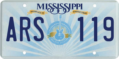 MS license plate ARS119