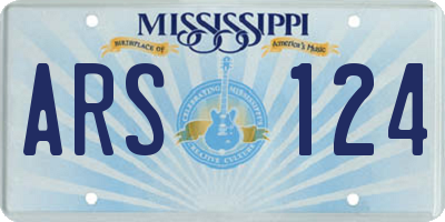 MS license plate ARS124