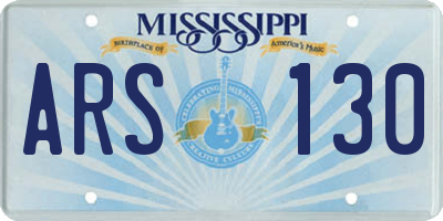 MS license plate ARS130