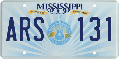 MS license plate ARS131