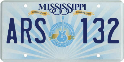 MS license plate ARS132