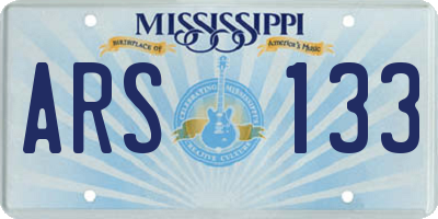 MS license plate ARS133