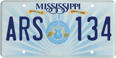 MS license plate ARS134