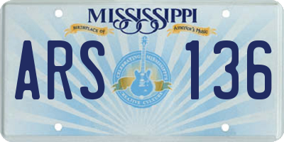 MS license plate ARS136