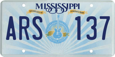 MS license plate ARS137