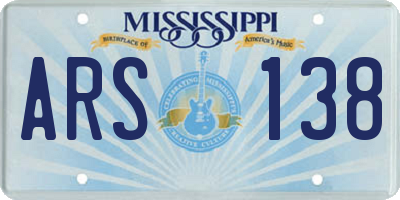 MS license plate ARS138