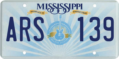 MS license plate ARS139