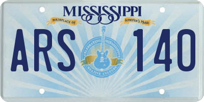 MS license plate ARS140