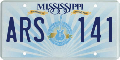 MS license plate ARS141